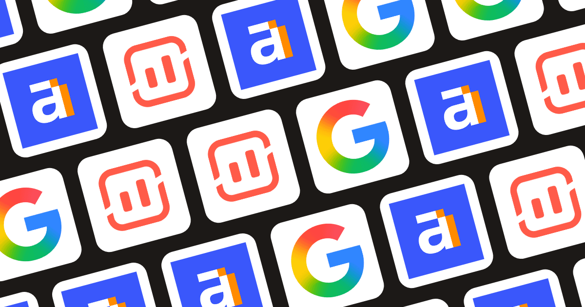 Grid of various SEO tools logos used for action planning